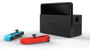 Dette er en trådløs Switch-dokk med innebygget projektor