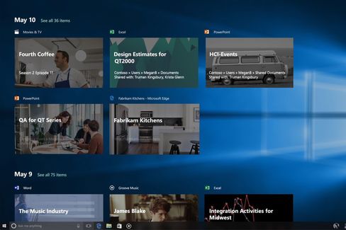 Timeline-funksjonen ble ikke helt klar, men kommer senere, lover Microsoft.