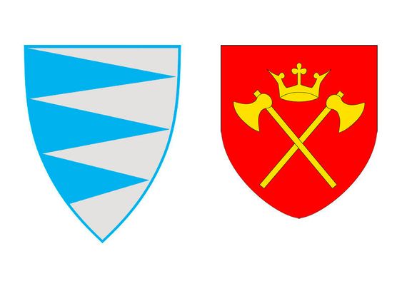 ORIGINALANE: Slik ser fylkesvåpna til Sogn og Fjordane og Hordaland ut i sine originale former.