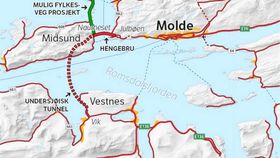 Slik er den nye E 39 tenkt løst gjennom Molde.