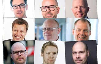FIKK JOBB UTEN ÅPEN UTLYSNING: Øverst fra venstre: Jérôme Franck-Sætervoll, Ole André Skarbøvik, Rune Frøysa. I midten: Trygve Rønningen, Christian Birkeland og Jostein Viksøy. Nederst, fra venstre: Gard Steiro, Eirik Winsnes og Anders Opdahl.