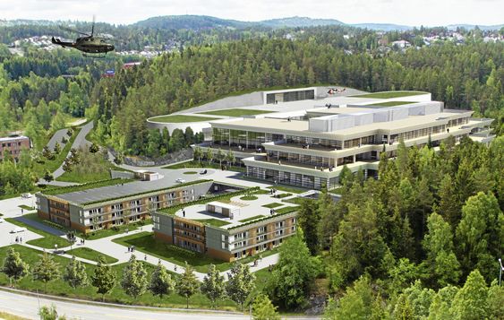 GÅR IKKE FRAMOVER: Politiet fortsetter å trene i Kodak-bygget som før, og Kolbotn Dekk og Service Senter fortsetter også. Dette er en illustrasjon av Kodak-bygget slik det kanskje kunne blitt.