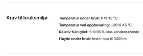 Apple har designet iPhone X for bruk i mellom 0 og 35 grader celsius.
