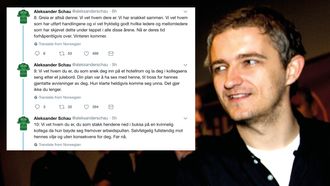 Aleksander Schau gikk ut på Twitter i helga og fortalte om sitt kjennskap til flere episoder av seksuell trakassering og overgrep i mediebransjen