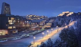 Ved stasjonen Sollihøgda plussby: Fremtidsvisjon for Sollihøgda plussby ved togstasjonen. Høy tetthet av boliger og arbeidsplasser her, kan bidra til miljøvennlig transport for byens 30 000 innbyggere og 15 000 arbeidsplasser.