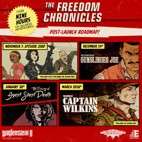 Samtlige utvidelser er inkludert i Wolfenstein IIs sesongpass.