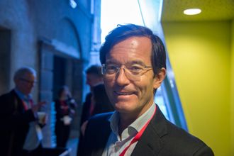 Medieinvestor Trond Riiber Knudsen i TRK Group under NxtMedia-konferansen.