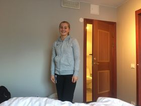 KLAR: Julie Hattestad er i Sverige for å spille turnering med U-jentene.