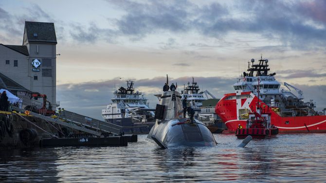 U-32, som var den første ubåten i 212A-klassen og ble tatt i bruk 19. oktober 2005, i Bergen i fjor høst. De nye norske ubåtene vil bygge på dette designet.