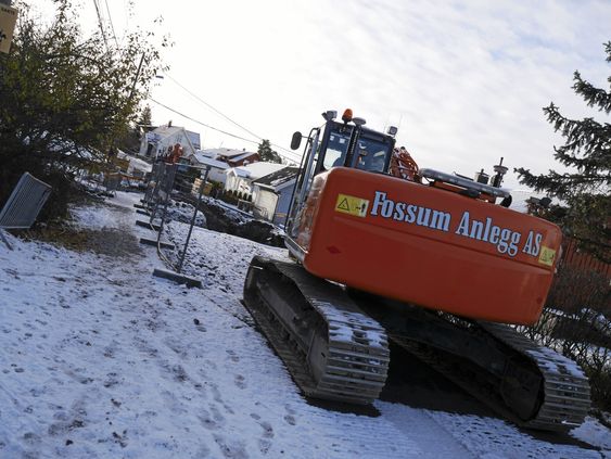 DET JOBBES: Det arbeides hardt med nye VA-løsninger på Sofiemyr for tiden.
