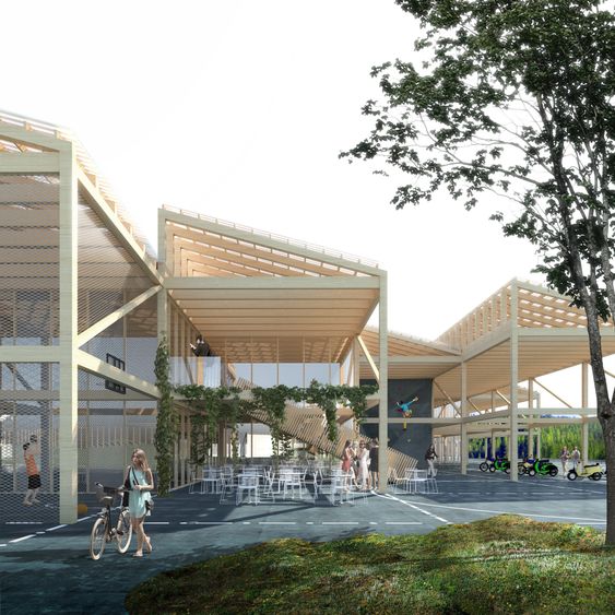 STILIG SKOLE: Arkitemas tegning av Tiller videregående skole utenfor Trondheim. Kanskje nye Kolbotn skole blir slik? Det blir spennende å se!