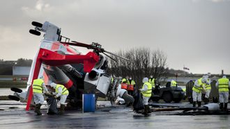 Redningshelikopteret veltet under bakketesting på ettermiddagen fredag 24. november.