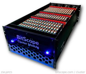 Slik ser en av BitScope Cluster-modulene ut. Inni hver av disse får 150 Raspberry Pi 3-maskiner og nettverket mellom dem plass.