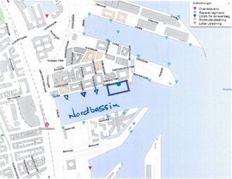 I Nordhavn er spillvann og regnvann separert. Regnvannet blir ført rett ut i havna, men feilkoblinger i de eiendommene som er koblet til tre av avløpene, innebærer at vann fra toalettene i to eiendommer, og kjøkkenvasker i en tredje eiendom, har gått rett ut i havna. De tre regnvannsledningene er forbundet av en ledning som går langs kaikanten, så det er komplisert og tidkrevende å finne ut av hvor forurensinger kommer fra.