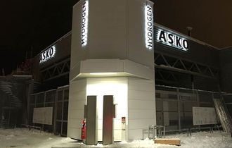 Den nye hydrogenstasjon på Tiller, sør i Trondheim.