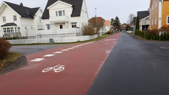 Sykkelfeltet i Brandvoldgata i Lillestrøm blir lagt merke til.