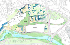TRE VART TIL ÈIN: Desse tre tomtene i Fosshagen vart analyserte i moglegheitsstudiet til dei eksterne arkitektane i Rodeo. Til slutt fall valet på tomta lengst nord i eplehagen.