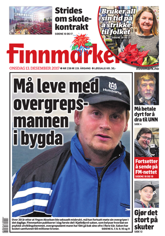 Finnmarkens forside torsdag.