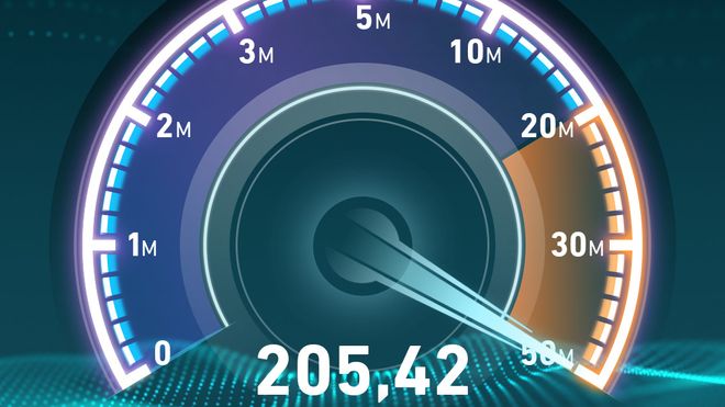 Hastighetsmåling av mobilt bredbånd gjort med Speedtest-appen