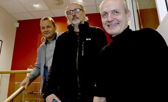 Samboere, fra venstre: Steinulf Henriksen (Folkebladet), Arild Moe (NRK Troms) og Torgeir Bråthen (Nordlys).