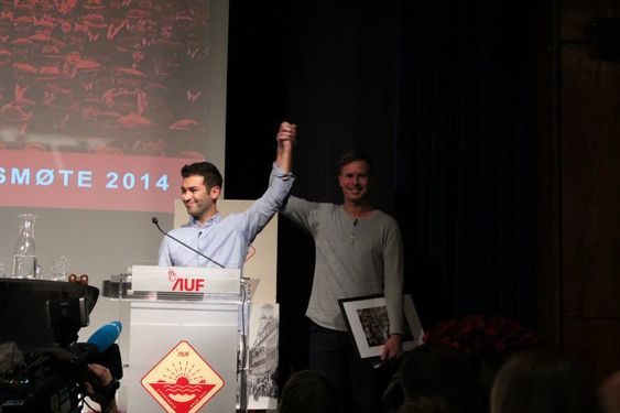 2014: Her utroper Eskil Pedersen ny leder av AUF: Mani Hussaini.