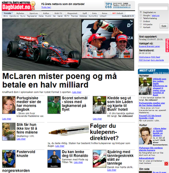 Faksmile fra Dagbladet.no i 2007.