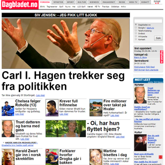 Faksmile fra Dagbladet.no i 2008.