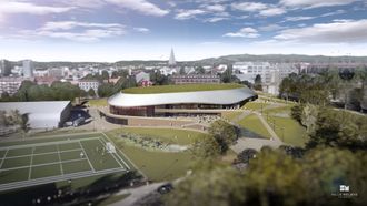 Nye Jordal Amfi skal bli Oslos hovedarena for ishockey, med et areal på ca. 11.550 kvadratmeter BRA. Illustrasjon: Hille Melbye Arkitekter/ Kultur- og idrettsbygg Oslo KF
