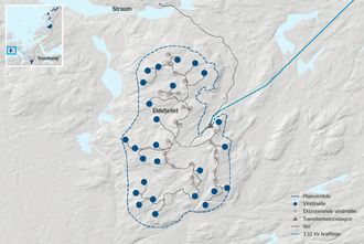 Hitra II vindpark. Illustrasjon: Statkraft