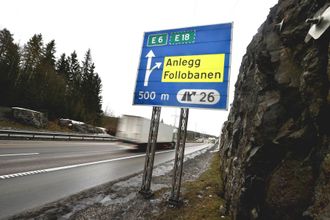 Riggområdet ligger rett ved E6 sør for Oslo.