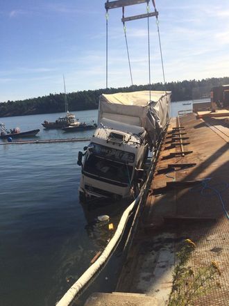Det ble fisket latvisk vogntog sør for Stockholm i helgen.