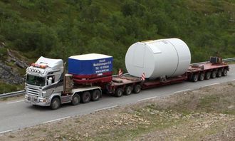 Slik så trekkbilen ut i slutten av juli på oppdrag i Båtsfjord i Finnmark.