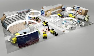Volvo CEs inneområde på Bauma 2013.
