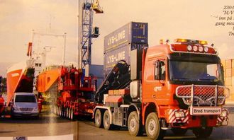 230-tonns trafo losses av "M/V Elektron" og ruller inn på norsk jord for første gang med sjåfør Rune Klakk bak rattet i Statnett Transports nye Actros.