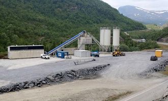 Den første mobile betongfabrikken ble i høst satt opp på Filefjell.