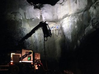 Betong til forskjæring i tunnel.