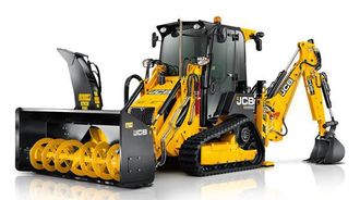 JCB 1CX-T passer med de fleste applikasjoner, for eksempel en snøfreser.