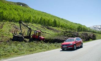 I juni og juli var det en veldig skogrydding på delstrekningen Varpe Bru-Smedalsosen.