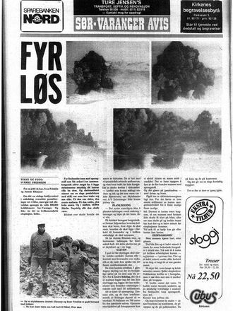 Faksimile av Sør-Varanger Avis 10. februar 1983. Saken omhandler sprengningen på 435 tonn sprengstoff hos A/S Sydvaranger ved Bjørnevatn dagen før.