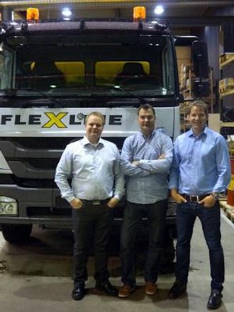 F.v: Daglig leder Kato Stien (Flexleie), markedsansvarlig Ole Heie (Flexleie) og adm. direktør Peder Andersen (AMV/Tunnel Support).