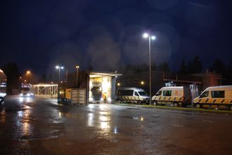 Bilde fra grensekontroll ved Magnor i Hedmark.