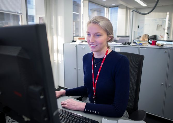 Gravejournalist Mona Grivi Norman i VG. Her fra sine kontorer i Akersgata i Oslo.