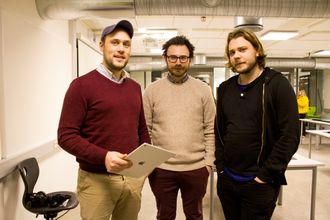 Oslo-selskapet Pointmedia har levert løsningen. Fra venstre Jo Jørgen Stordal, Pål Aamodt og Anders Horne.