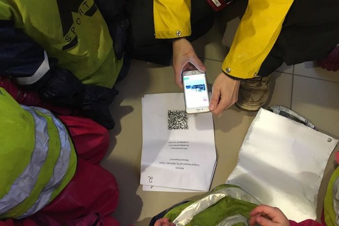 Hvor finner vi neste post? QR-koden viser et stort bygg i sentrum.