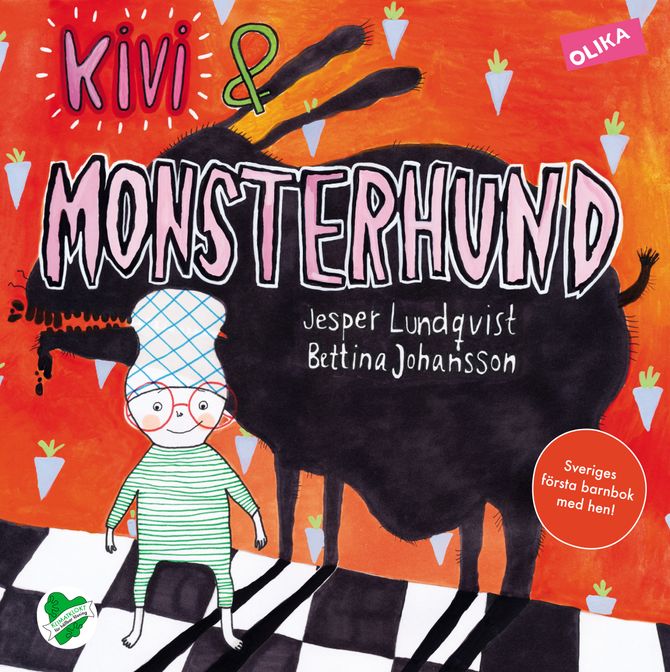 "Kivi och monsterhund". Bokomslag.