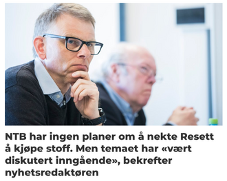 Faksimile fra tirsdagens sak om NTB og Resett.