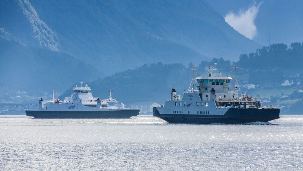 Ni av Fjord1s gamle bilferger på Vestlandet skal erstattes av ny elektriske ferger/illustrasjon. 