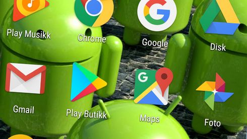 Google-apper på en norsk Android-mobil.