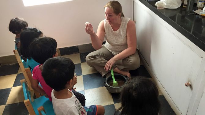 Papagoya Kindergarten i Bangalore, India.