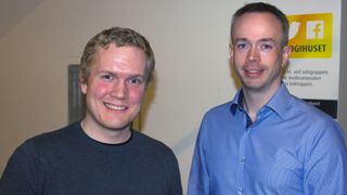 Hallvard Nygård og Roy Solberg under OWASP Norge-meetup i 2018.
